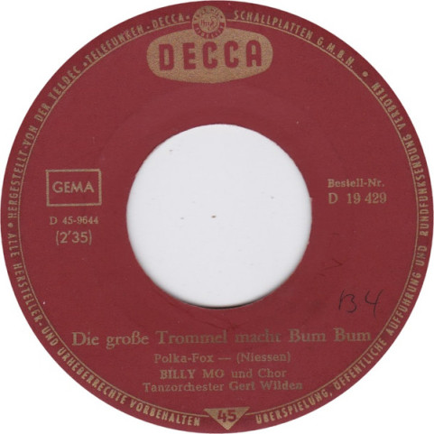 Billy Mo - Die Große Trommel Macht Bum Bum (1963) [7"]