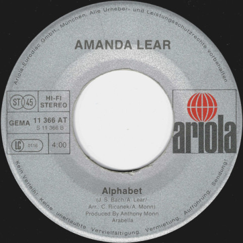 Amanda Lear - Queen Of China-Town (1977) [7"]