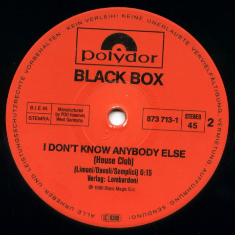 Black Box - I Don't Know Anybody Else (1990) [12"]