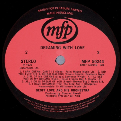 Geoff Love & His Orchestra - Dreaming With Love (1976) [1LP]