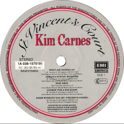 Kim Carnes - St Vincent's Court (1983) [1LP]