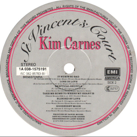 Kim Carnes - St Vincent's Court (1983) [1LP]