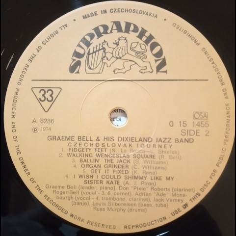 Graeme Bell And His Dixieland Jazz Band - Czechoslovak Journey (1974) [1LP]