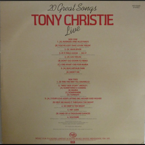 Tony Christie - Live (1975) [1LP]