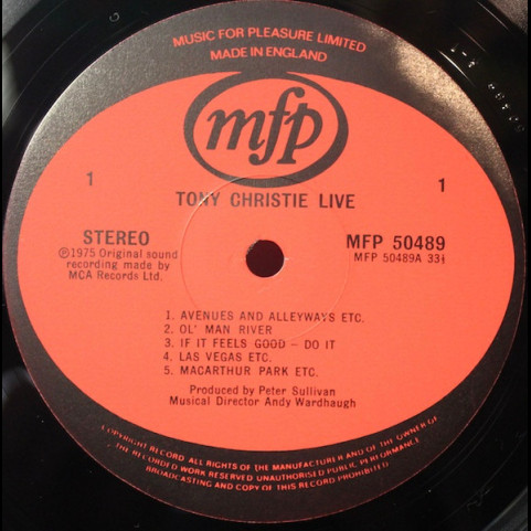 Tony Christie - Live (1975) [1LP]