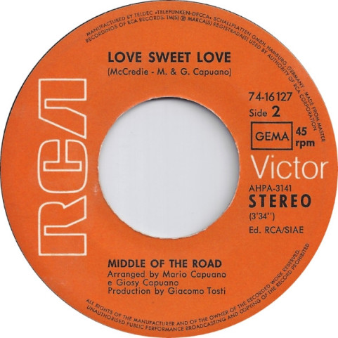 Middle Of The Road - Sacramento (1972) [7"]