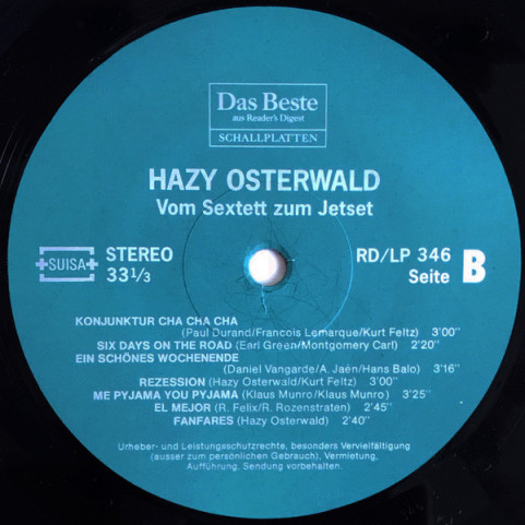 Hazy Osterwald - Vom Sextett Zum Jetset (1982) [1LP]