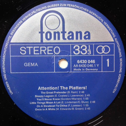 Platters, The - Attention! (1973) [1LP]