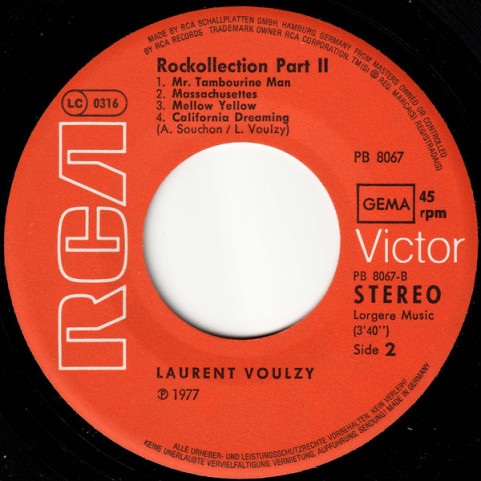 Laurent Voulzy - Rockollection (1977) [7"]
