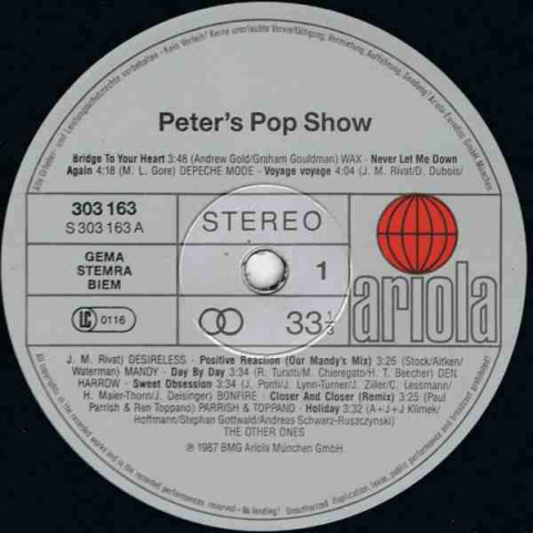 Various - Peter's Pop-Show (1987) [2LP]