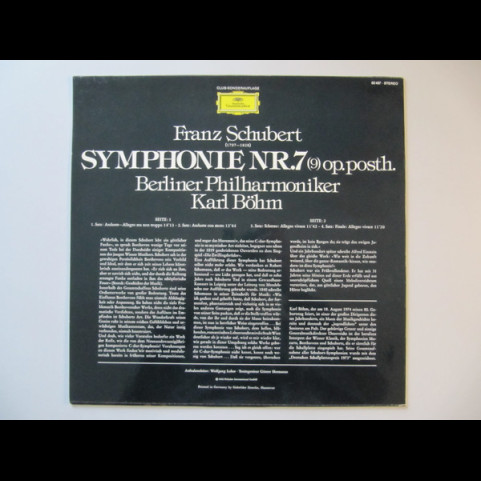 Franz Schubert, Berliner Philharmoniker, Karl Böhm - Symphonie Nr.7 (9) Op. Posth. (1973) [1LP]