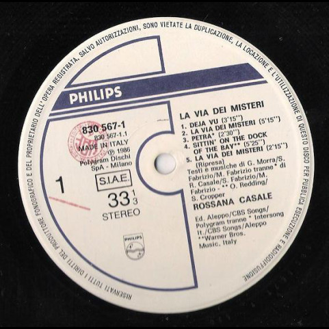 Rossana Casale - La Via Dei Misteri (1986) [1LP]