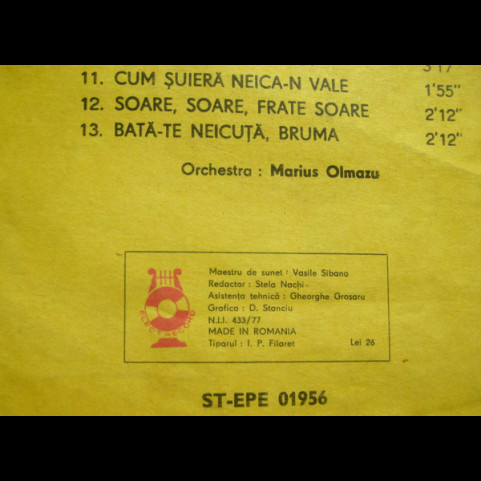 Angelica Stoican - Vino Neică La Ponoare (1981) [1LP]