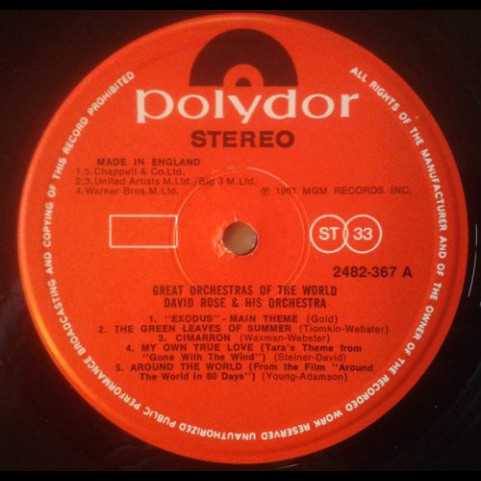 David Rose & His Orchestra - Great Orchestras Of The World - David Rose & His Orchestra [1LP]