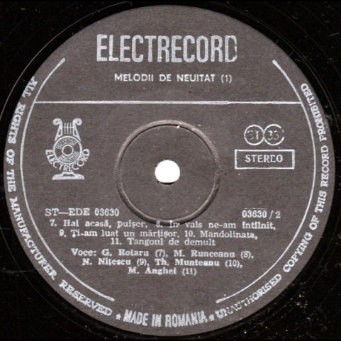 Various - Melodii De Neuitat (1) (1989) [1LP]