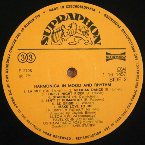 Lubomír Pleva - Harmonica In Mood And Rhythm (1975) [1LP]