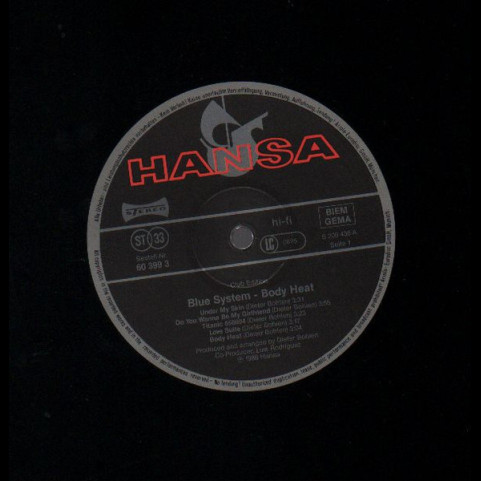 Blue System - Body Heat (1988) [1LP]