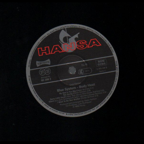 Blue System - Body Heat (1988) [1LP]