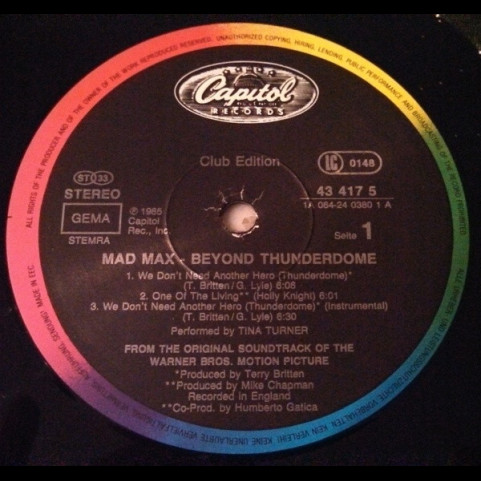 Various - Mad Max - Beyond Thunderdome - Original Motion Picture Soundtrack (1985) [1LP]