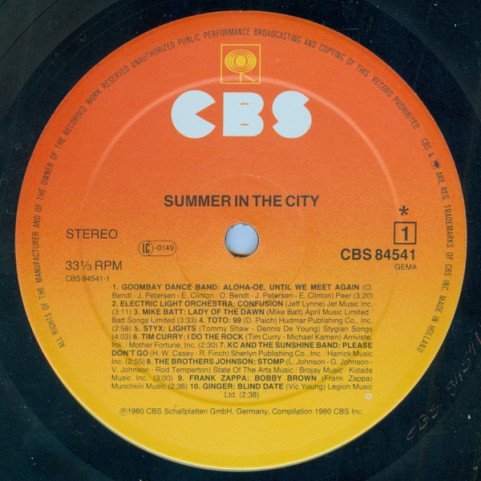 Various - Summer In The City - 20 Brandheisse Top-Hits (1980) [1LP]