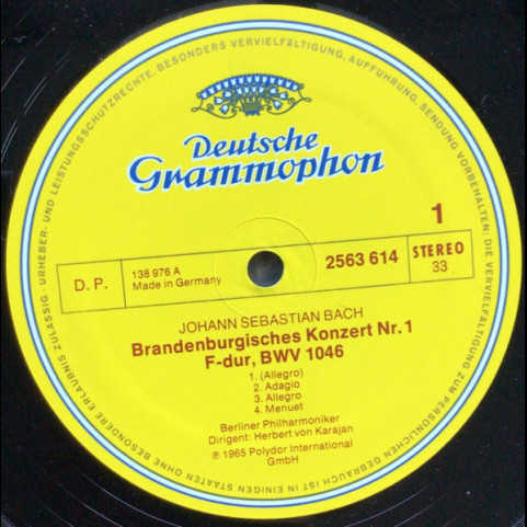 Johann Sebastian Bach . Herbert von Karajan . Berliner Philharmoniker - Brandenburgische Konzerte Nr. 1-6 / Brandenburg Concertos / Les Concertos Brandebourgeois [2LP]