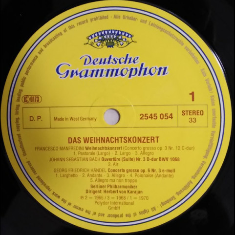 Berliner Philharmoniker, Herbert von Karajan - Das Weihnachtskonzert [1LP]