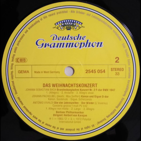Berliner Philharmoniker, Herbert von Karajan - Das Weihnachtskonzert [1LP]
