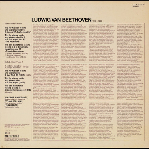 Vladimir Ashkenazy • Itzhak Perlman • Lynn Harrell - Ludwig van Beethoven - Beethoven 