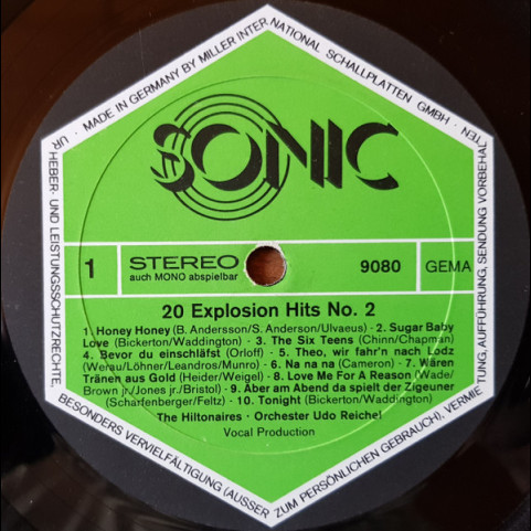 Hiltonaires, The, Orchester Udo Reichel - 20 Explosion Hits No.2 (1974) [1LP]