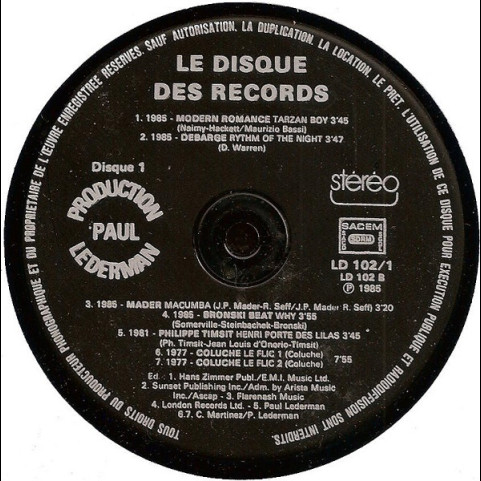 Various - Le Disque Des Records (1985) [2LP]