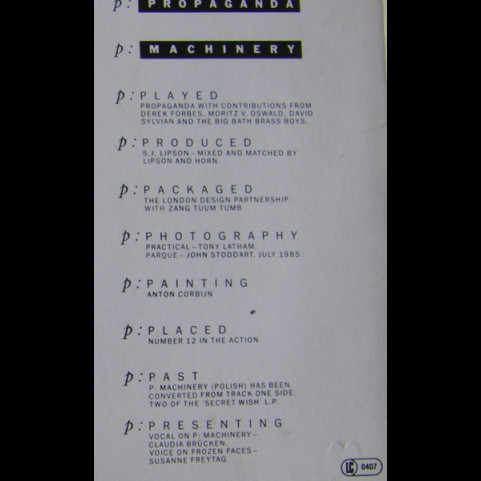 Propaganda - p: Machinery (Polish) (1985) [12"]