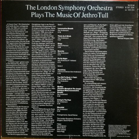 London Symphony Orchestra Featuring Ian Anderson - The London Symphony Orchestra Plays The Music Of Jethro Tull Featuring Ian Anderson (A Classic Case) (1987) [1LP]