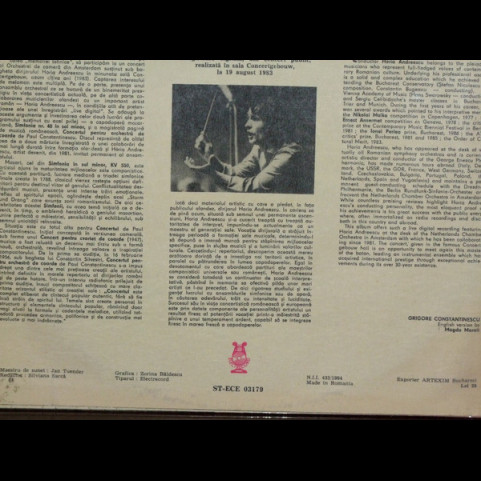 Wolfgang Amadeus Mozart / Paul Constantinescu - Netherlands Chamber Orchestra , Conducted By Horia Andreescu - Symphony No. 40 In G Minor, K. 550 / Concerto For Strings (1987) [1LP]