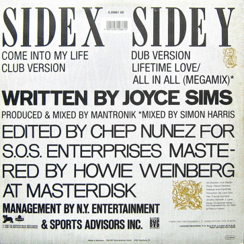 Joyce Sims - Come Into My Life (1988) [12"]