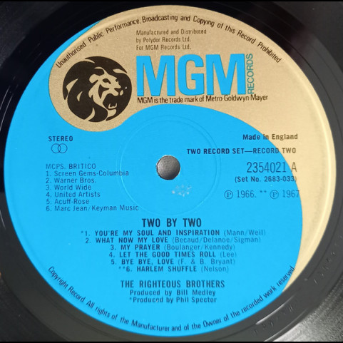 Righteous Brothers, The - Two By Two (1973) [2LP]