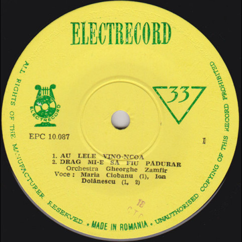 Maria Ciobanu și Ion Dolănescu - Au, Lele, Vino-ncoa (1969) [7"]