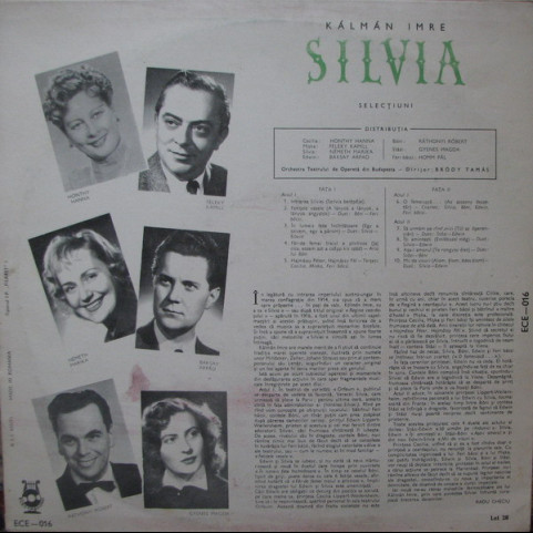 Emmerich Kálmán / Fővárosi Operettszínház Zenekara Dirijor : Tamás Bródy - Silvia (Selecțiuni) [1LP]