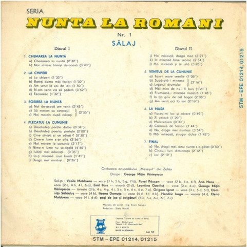 Orchestra Meseșul - Nunta La Români / Noces En Roumanie / Wedding In Romania: Sălaj [2LP]