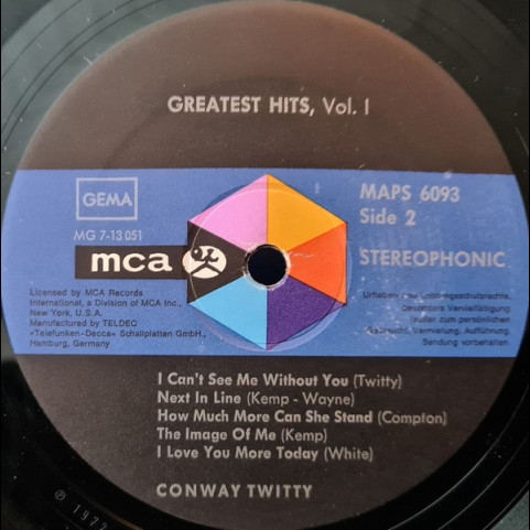 Conway Twitty - Conway Twitty's Greatest Hits Vol. I (1972) [1LP]