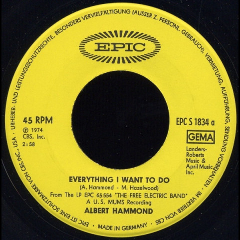 Albert Hammond - Everything I Want To Do (1974) [7"]