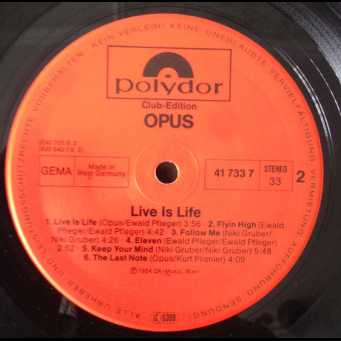 Opus - Live Is Life (1984) [1LP]