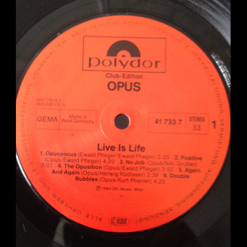 Opus - Live Is Life (1984) [1LP]
