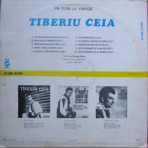 Tiberiu Ceia - Mă Dusei La Vărădie [1LP]