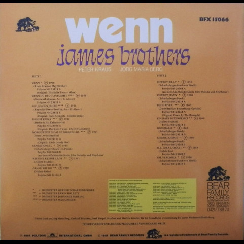 Die James Brothers - Wenn (1981) [1LP]