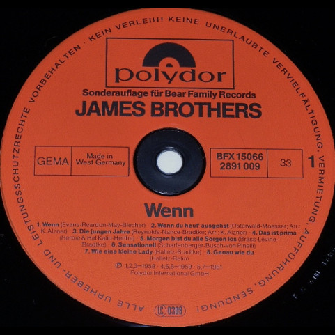 Die James Brothers - Wenn (1981) [1LP]