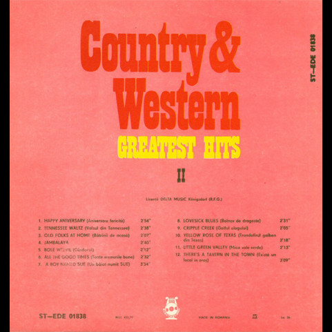 Unknown Artist - Country & Western Greatest Hits II (1981) [1LP]