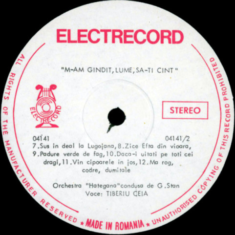 Tiberiu Ceia - M-am Gîndit, Lume, Să-ți Cînt (1992) [1LP]
