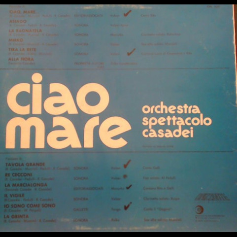 Orchestra Spettacolo Raoul Casadei - Ciao Mare [1LP]