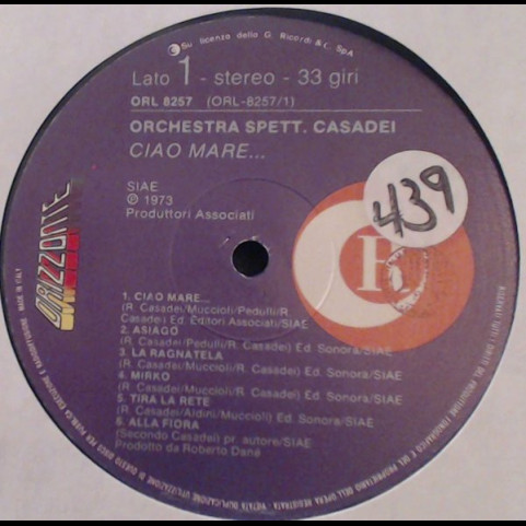 Orchestra Spettacolo Raoul Casadei - Ciao Mare [1LP]