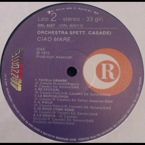 Orchestra Spettacolo Raoul Casadei - Ciao Mare [1LP]